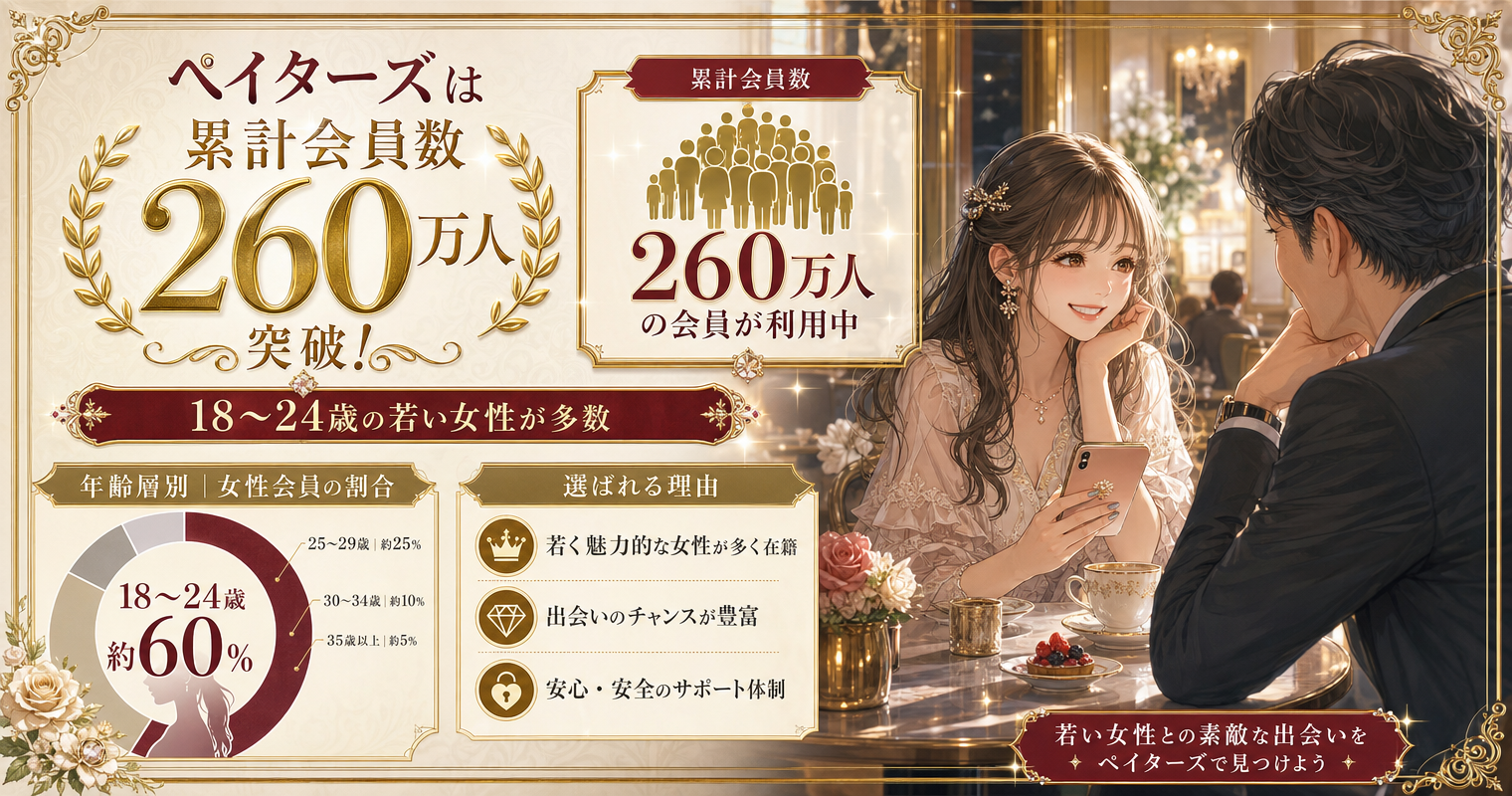 第3位：ペイターズ、累計会員数260万人で18〜24歳の若い女性が多い