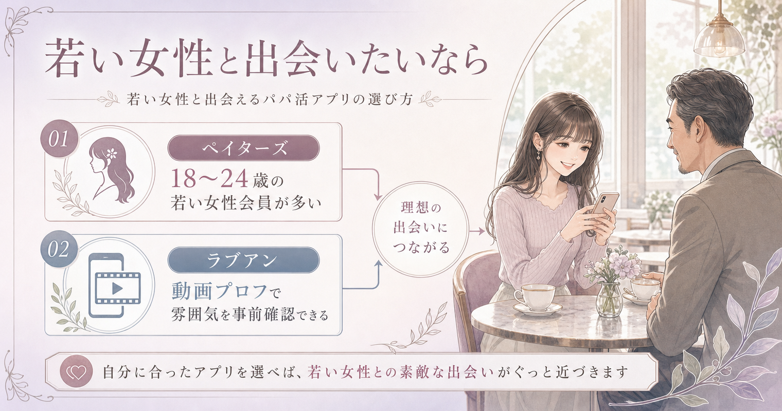 若い女性と出会いたいなら