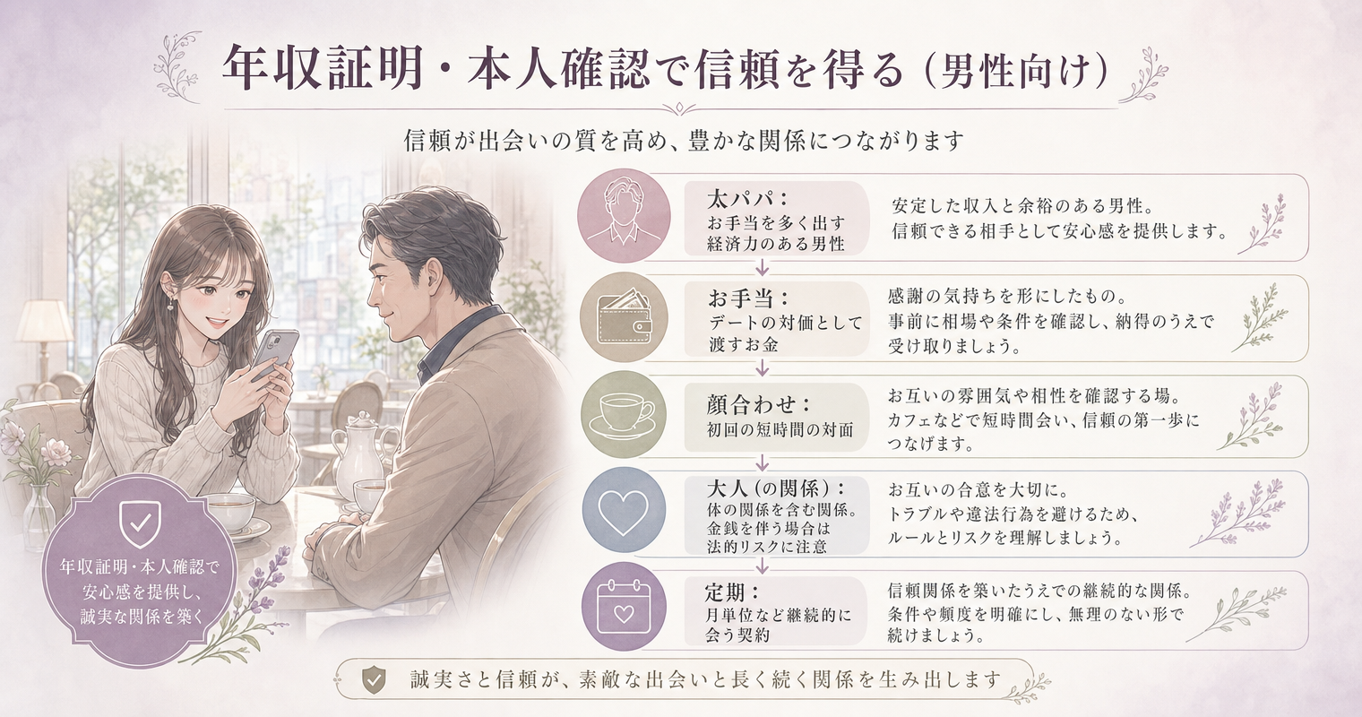年収証明・本人確認で信頼を得る（男性向け）