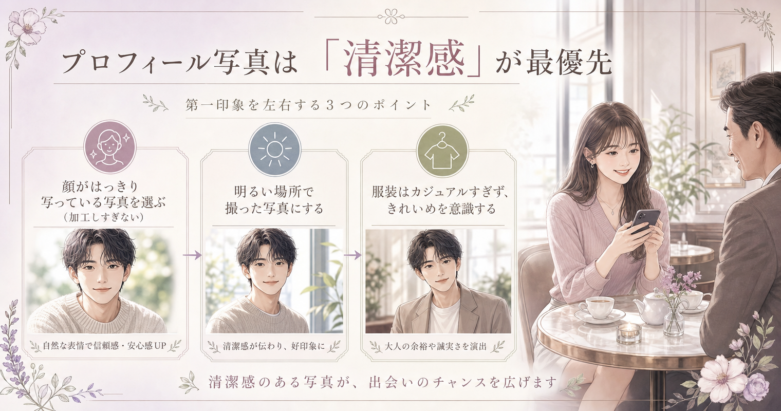 プロフィール写真は「清潔感」が最優先